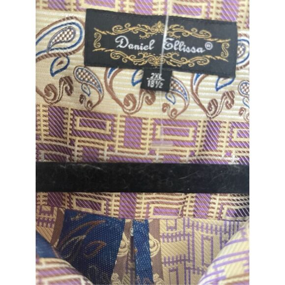 Men’s Big & Tall Daniel Elissa Multicolor Geometric Print Dress Shirt Size 2XL - Picture 5 of 6